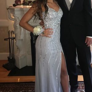 Silver sparkly prom dress